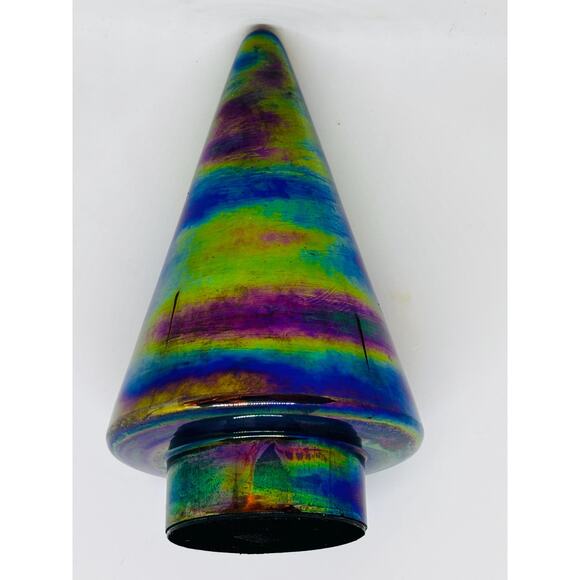 Vintage Peacock Iridescent Blown Glass Tree - Picture 8 of 10